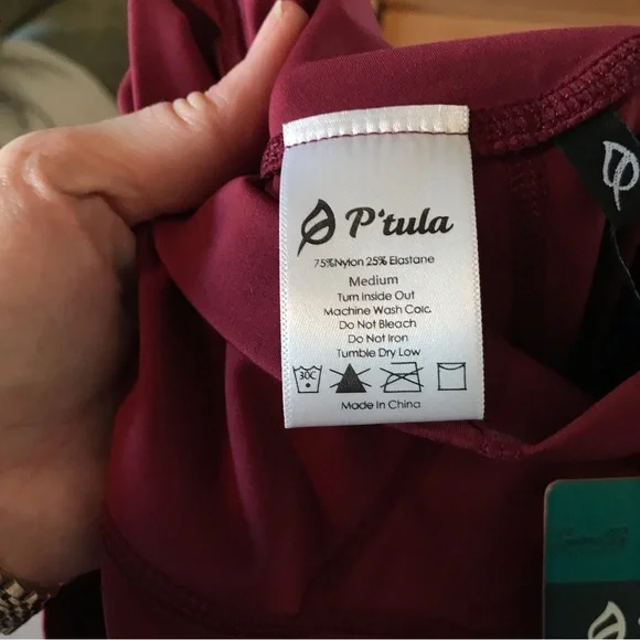 P’tula Cranberry Activewear Leggings New with Tags - Picture 3 of 7
